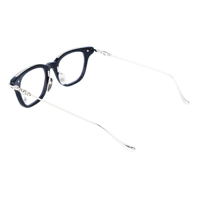 クロムハーツ メガネ 度付き 度なし 伊達メガネ 眼鏡 メガネフレーム CHROME HEARTS GUZZLER-A BK-SS 49サイズ スクエア型 日本製 クロス ユニセックス メンズ レディース 紫外線 UVカット ラッピング無料
