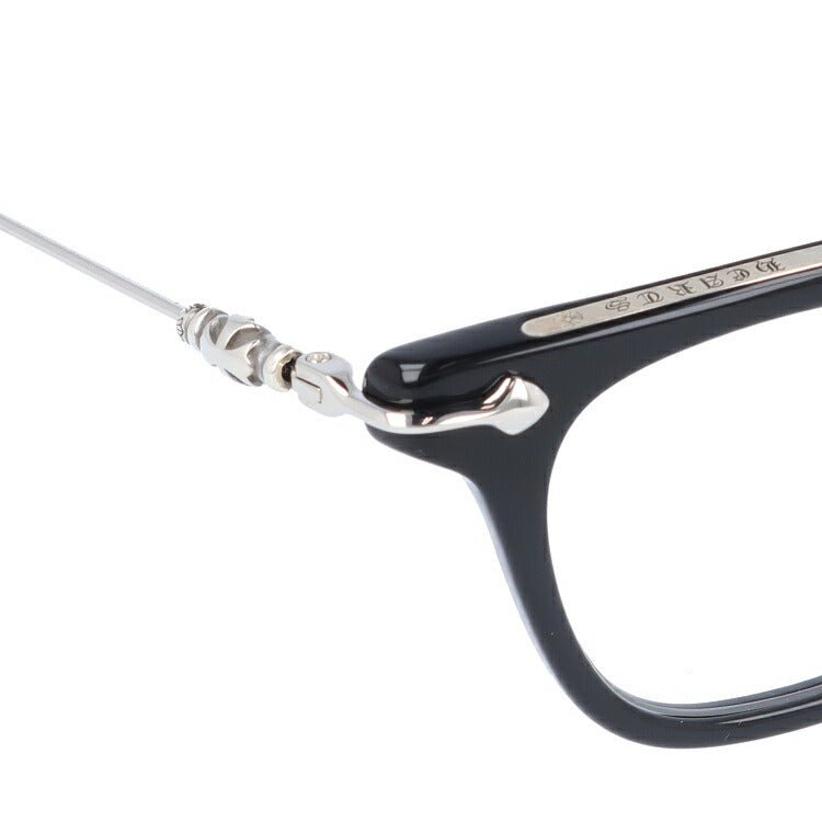 クロムハーツ メガネ 度付き 度なし 伊達メガネ 眼鏡 メガネフレーム CHROME HEARTS GUZZLER-A BK-SS 49サイズ スクエア型 日本製 クロス ユニセックス メンズ レディース 紫外線 UVカット ラッピング無料