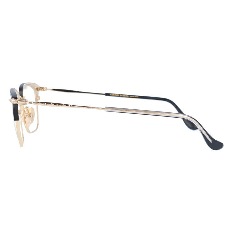 クロムハーツ メガネ 度付き 度なし 伊達メガネ 眼鏡 メガネフレーム CHROME HEARTS MUFFBUFFIN' MBK/GP 53サイズ ウェリントン型 日本製 クロス ユニセックス メンズ レディース 紫外線 UVカット ラッピング無料