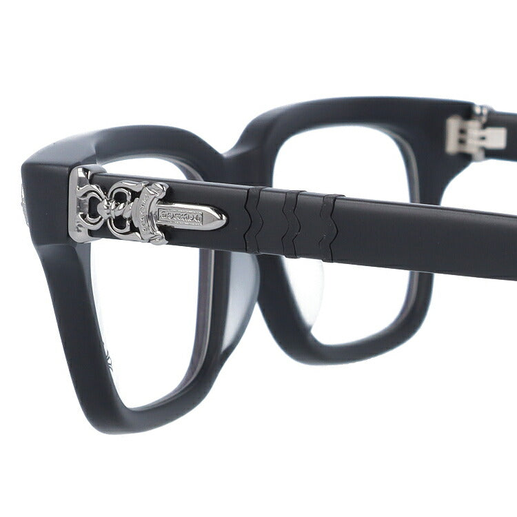 クロムハーツ メガネ 度付き 度なし 伊達メガネ 眼鏡 メガネフレーム CHROME HEARTS レギュラーフィット TESTERICAL MBK 52サイズ スクエア型 日本製 ダガー ユニセックス メンズ レディース 紫外線 UVカット ラッピング無料