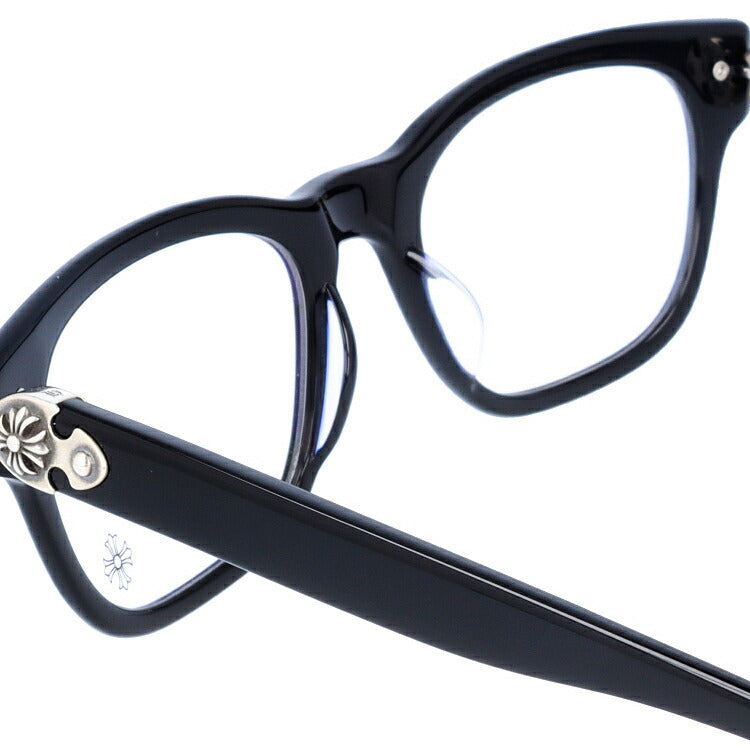 クロムハーツ メガネ 度付き 度なし 伊達メガネ 眼鏡 メガネフレーム CHROME HEARTS レギュラーフィット WELL STRUNG BK 52サイズ ウェリントン型 日本製 クロス CHプラス ユニセックス メンズ レディース 紫外線 UVカット ラッピング無料