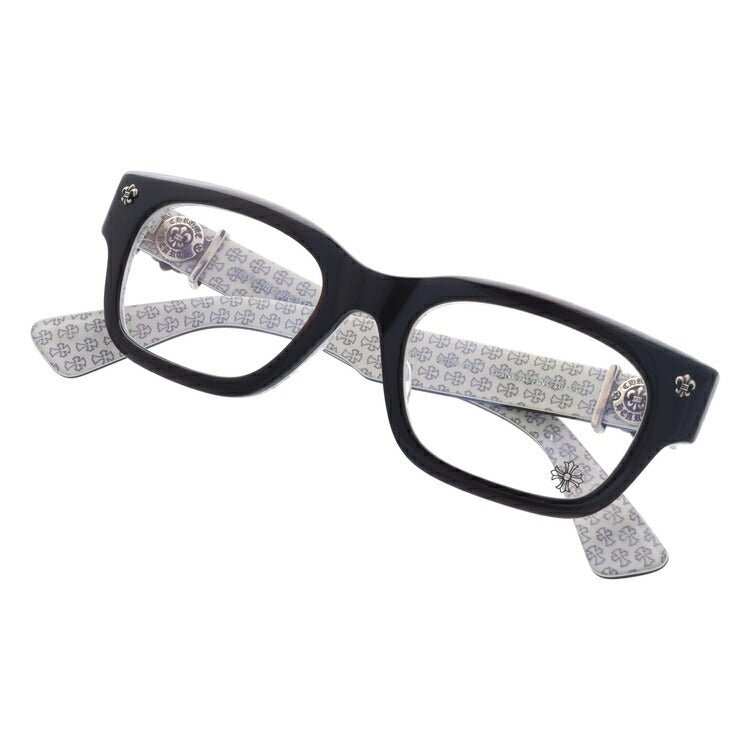 クロムハーツ メガネ 度付き 度なし 伊達メガネ 眼鏡 メガネフレーム CHROME HEARTS アジアンフィット BANGADANG II-A CWC 52サイズ スクエア型 日本製 フレア クロス ユニセックス メンズ レディース 紫外線 UVカット ラッピング無料