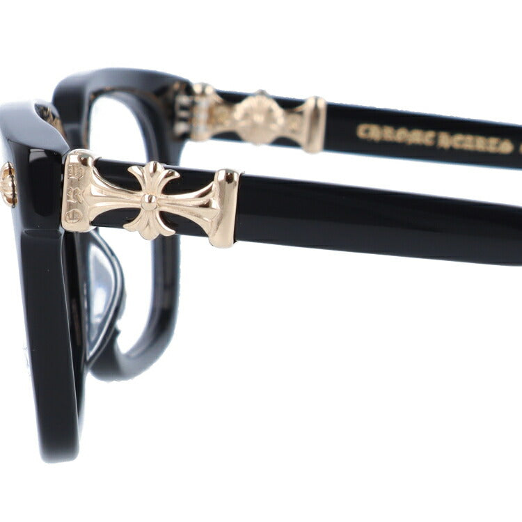 クロムハーツ メガネ 度付き 度なし 伊達メガネ 眼鏡 メガネフレーム CHROME HEARTS レギュラーフィット COX UCKER BK-18KGP 52サイズ ウェリントン型 CHクロス CHプラス ユニセックス メンズ レディース 紫外線 UVカット ラッピング無料