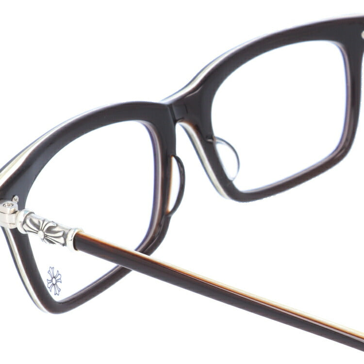 クロムハーツ メガネ 度付き 度なし 伊達メガネ 眼鏡 メガネフレーム CHROME HEARTS アジアンフィット FUN HATCH-A BRBBR Brown Bone Brown 54サイズ スクエア型 日本製 クロス ユニセックス メンズ レディース 紫外線 UVカット ラッピング無料
