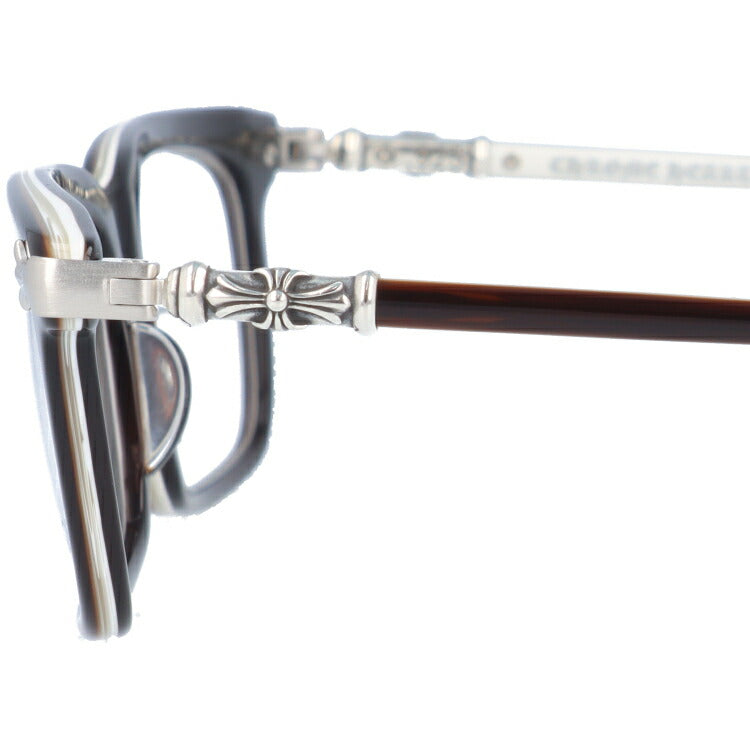クロムハーツ メガネ 度付き 度なし 伊達メガネ 眼鏡 メガネフレーム CHROME HEARTS アジアンフィット FUN HATCH-A BRBBR Brown Bone Brown 54サイズ スクエア型 日本製 クロス ユニセックス メンズ レディース 紫外線 UVカット ラッピング無料