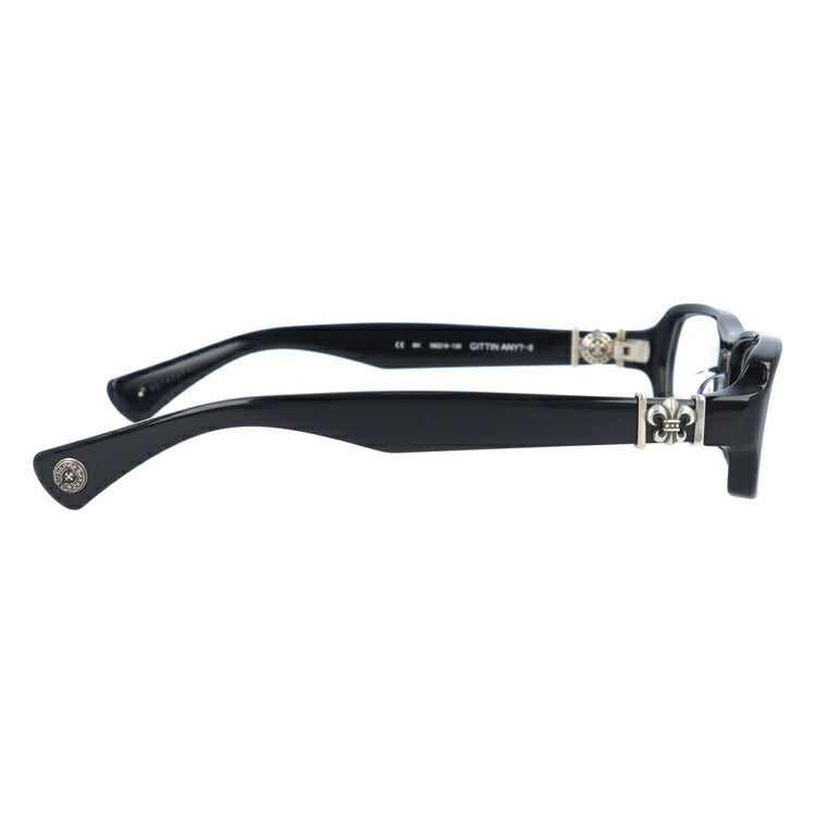 クロムハーツ メガネ 度付き 度なし 伊達メガネ 眼鏡 メガネフレーム CHROME HEARTS レギュラーフィット GITTIN ANY? II BK Black 56サイズ スクエア型 日本製 BSフレア ユニセックス メンズ レディース 紫外線 UVカット ラッピング無料