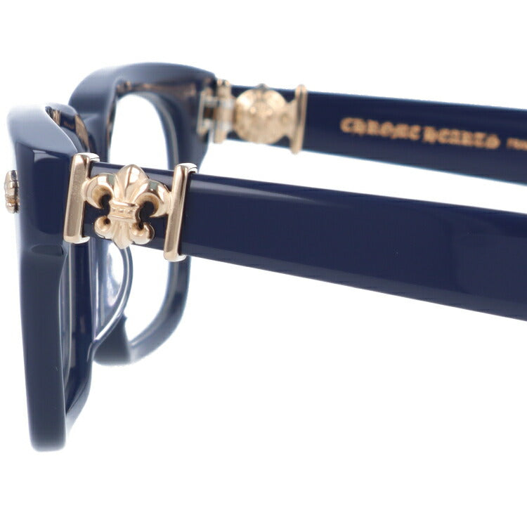 クロムハーツ メガネ 度付き 度なし 伊達メガネ 眼鏡 メガネフレーム CHROME HEARTS アジアンフィット GITTIN ANY?-A PCK P.Cock 52サイズ ウェリントン型 日本製 BSフレア インディゴ ユニセックス メンズ レディース 紫外線 UVカット ラッピング無料