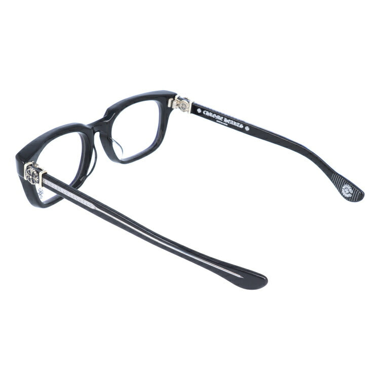 クロムハーツ メガネ 度付き 度なし 伊達メガネ 眼鏡 メガネフレーム CHROME HEARTS レギュラーフィット GRIM BK Black 54サイズ スクエア型 日本製 フローラル ユニセックス メンズ レディース 紫外線 UVカット ラッピング無料