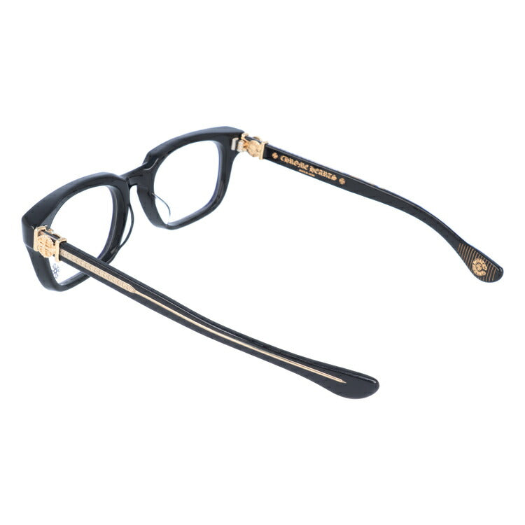 クロムハーツ メガネ 度付き 度なし 伊達メガネ 眼鏡 メガネフレーム CHROME HEARTS レギュラーフィット GRIM BK-18KGP Black-18KGP 54サイズ スクエア型 日本製 フローラル ユニセックス メンズ レディース 紫外線 UVカット ラッピング無料