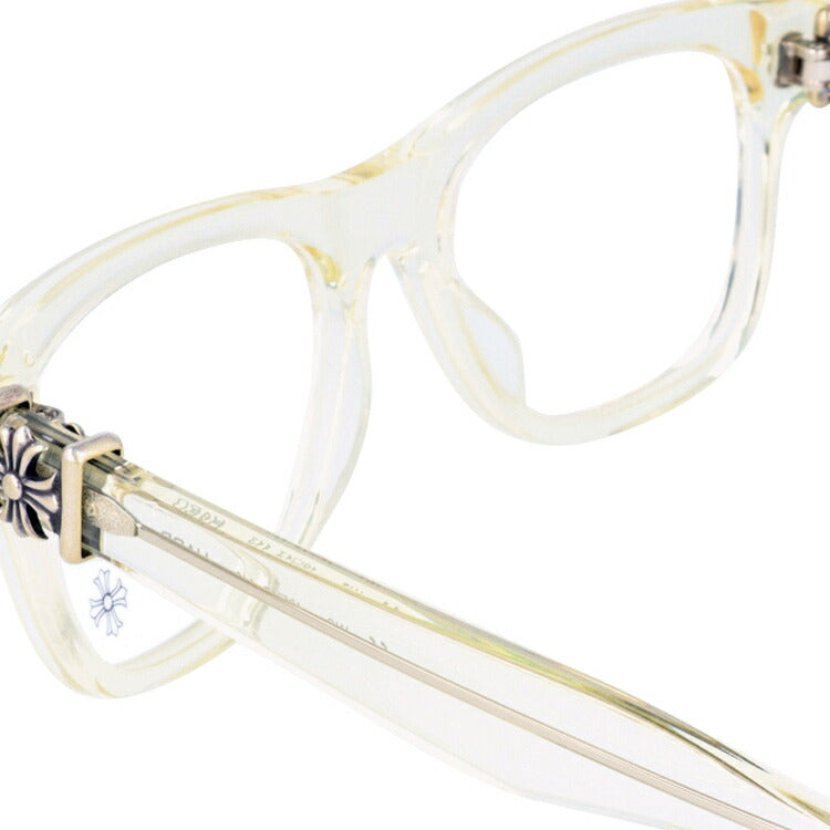クロムハーツ メガネ 度付き 度なし 伊達メガネ 眼鏡 メガネフレーム CHROME HEARTS レギュラーフィット HARD WC Wheat Crystal 49サイズ ウェリントン型 日本製 フローラル 小麦色 ユニセックス メンズ レディース 紫外線 UVカット ラッピング無料