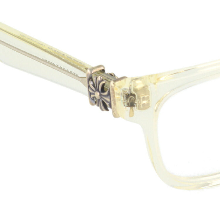 クロムハーツ メガネ 度付き 度なし 伊達メガネ 眼鏡 メガネフレーム CHROME HEARTS レギュラーフィット HARD WC Wheat Crystal 49サイズ ウェリントン型 日本製 フローラル 小麦色 ユニセックス メンズ レディース 紫外線 UVカット ラッピング無料
