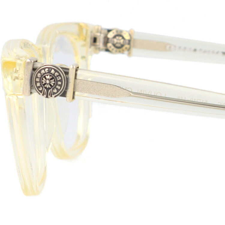 クロムハーツ メガネ 度付き 度なし 伊達メガネ 眼鏡 メガネフレーム CHROME HEARTS レギュラーフィット LOUVIN CUP 51 WC Wheat Crystal 51サイズ ウェリントン型 日本製 フローラル 小麦色 ユニセックス メンズ レディース 紫外線 UVカット ラッピング無料