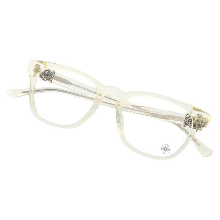 クロムハーツ メガネ 度付き 度なし 伊達メガネ 眼鏡 メガネフレーム CHROME HEARTS レギュラーフィット LOUVIN CUP 51 WC Wheat Crystal 51サイズ ウェリントン型 日本製 フローラル 小麦色 ユニセックス メンズ レディース 紫外線 UVカット ラッピング無料