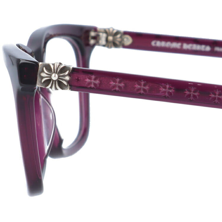 クロムハーツ メガネ 度付き 度なし 伊達メガネ 眼鏡 メガネフレーム CHROME HEARTS レギュラーフィット RESURECTUM DP Deep Purple 51サイズ ウェリントン型 日本製 フローラル ユニセックス メンズ レディース 紫外線 UVカット ラッピング無料