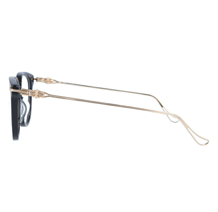 クロムハーツ メガネ 度付き 度なし 伊達メガネ 眼鏡 メガネフレーム CHROME HEARTS レギュラーフィット THOT BK-GP Black-Gold Plated 52サイズ ウェリントン型 日本製 フローラル ユニセックス メンズ レディース 紫外線 UVカット ラッピング無料