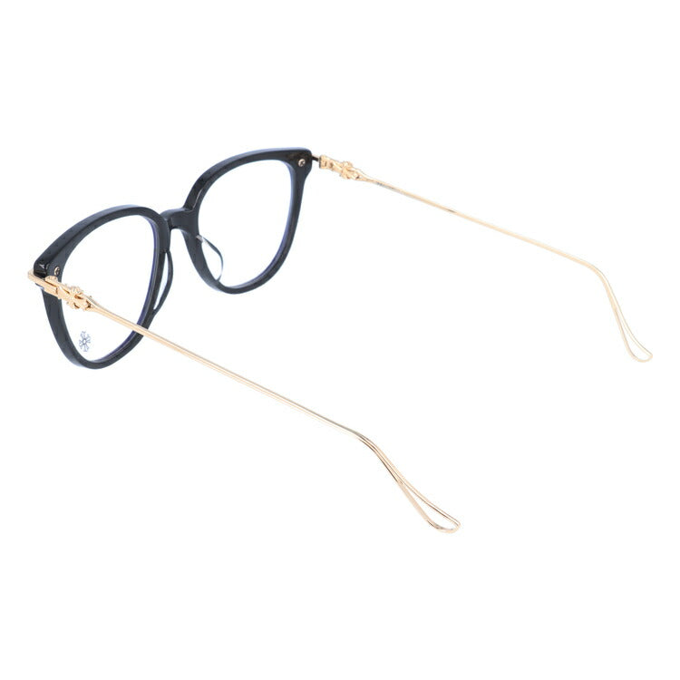 クロムハーツ メガネ 度付き 度なし 伊達メガネ 眼鏡 メガネフレーム CHROME HEARTS レギュラーフィット THOT BK-GP Black-Gold Plated 52サイズ ウェリントン型 日本製 フローラル ユニセックス メンズ レディース 紫外線 UVカット ラッピング無料