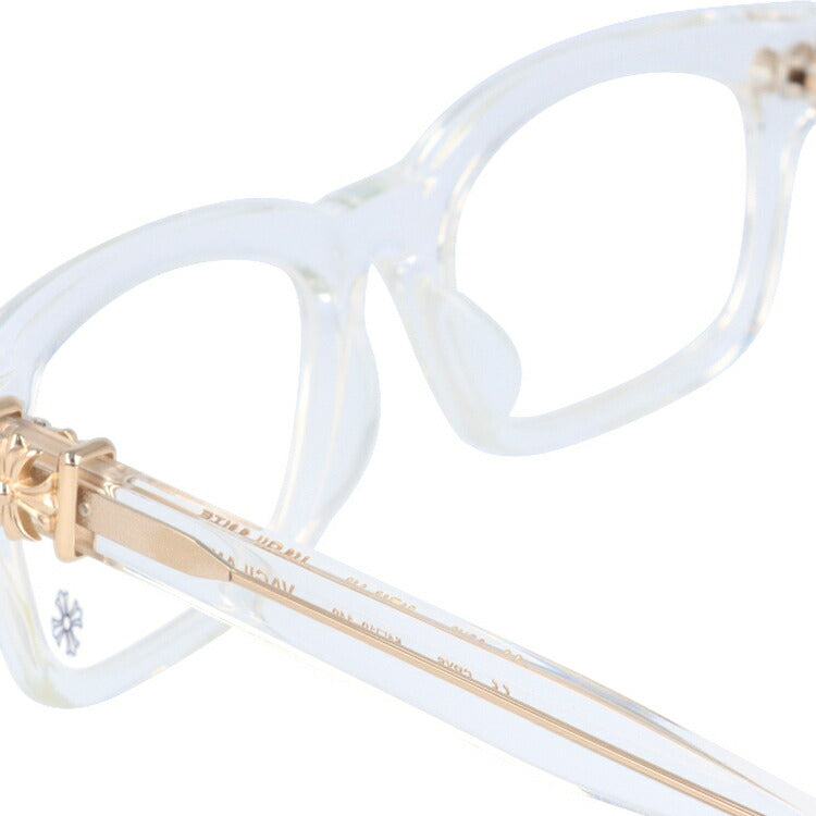 クロムハーツ メガネ 度付き 度なし 伊達メガネ 眼鏡 メガネフレーム CHROME HEARTS レギュラーフィット VAGILANTE CRYS Crystal 54サイズ スクエア型 日本製 フローラル ユニセックス メンズ レディース 紫外線 UVカット ラッピング無料