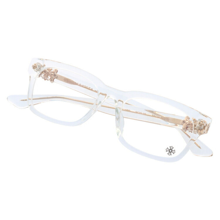 クロムハーツ メガネ 度付き 度なし 伊達メガネ 眼鏡 メガネフレーム CHROME HEARTS レギュラーフィット VAGILANTE CRYS Crystal 54サイズ スクエア型 日本製 フローラル ユニセックス メンズ レディース 紫外線 UVカット ラッピング無料