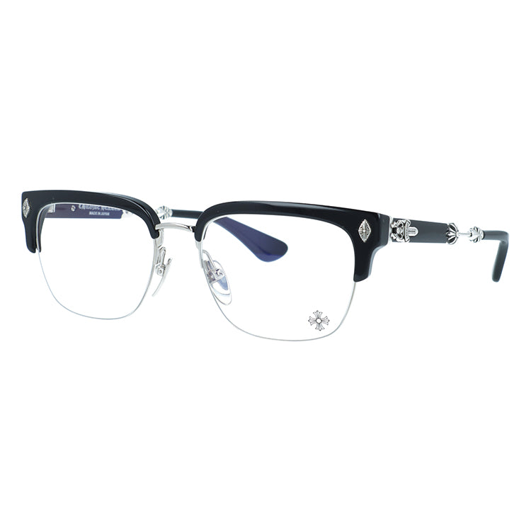 クロムハーツ メガネフレーム 伊達メガネ CHROME HEARTS EVAGILIST-BK/SS 53サイズ ブロー ユニセックス メンズ レディース 日本製 CHクロス ダガー (コピー)