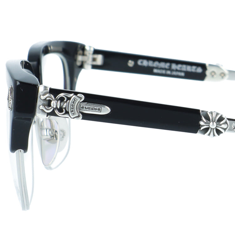 クロムハーツ メガネフレーム 伊達メガネ CHROME HEARTS EVAGILIST-BK/SS 53サイズ ブロー ユニセックス メンズ レディース 日本製 CHクロス ダガー (コピー)