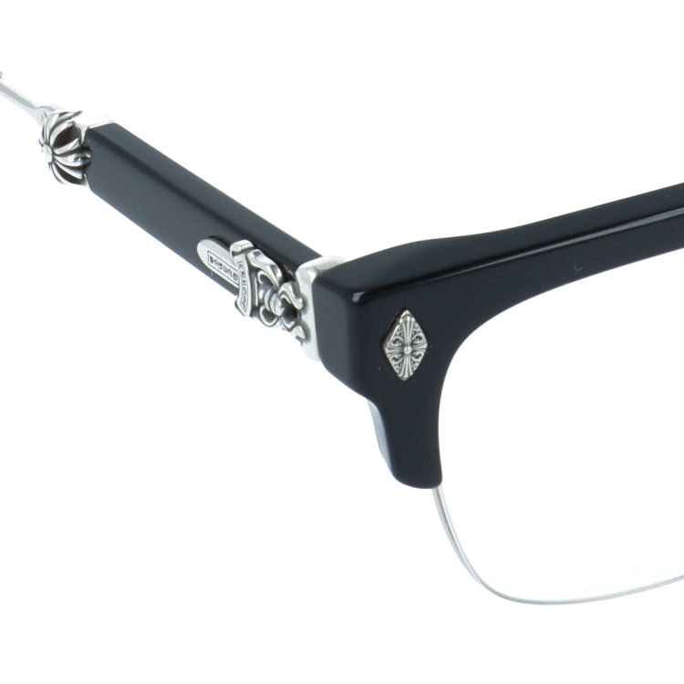 クロムハーツ メガネフレーム 伊達メガネ CHROME HEARTS EVAGILIST-BK/SS 53サイズ ブロー ユニセックス メンズ レディース 日本製 CHクロス ダガー (コピー)