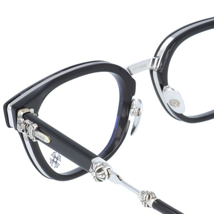 クロムハーツ メガネフレーム 伊達メガネ CHROME HEARTS DUCK BUTTER BK/SS 52サイズ ウェリントン ユニセックス メンズ レディース