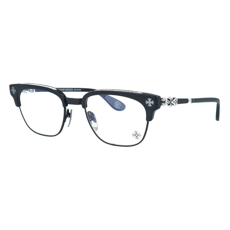 クロムハーツ メガネフレーム 伊達メガネ CHROME HEARTS BONENNOISSEUR II MBK 53サイズ CHクロス ブロー型 ウェリントン型 ユニセックス メンズ レディース