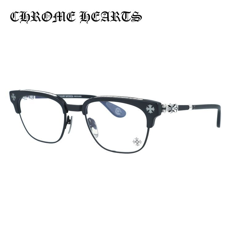 クロムハーツ メガネフレーム 伊達メガネ CHROME HEARTS BONENNOISSEUR II MBK 53サイズ CHクロス ブロー型 ウェリントン型 ユニセックス メンズ レディース