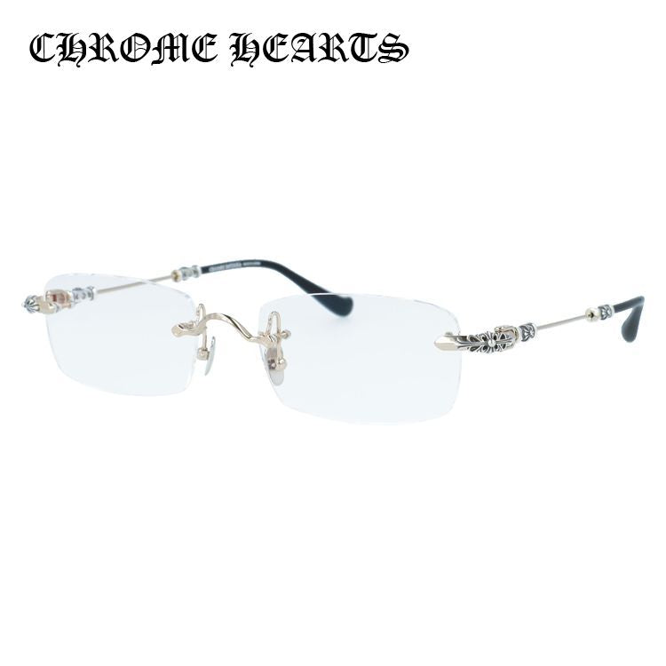 クロムハーツ メガネフレーム 伊達メガネ CHROME HEARTS PILLS III GP-BK-P 55サイズ フローラル スクエア型 ユニセックス メンズ レディース