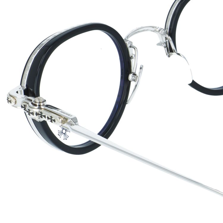 クロムハーツ メガネフレーム 伊達メガネ CHROME HEARTS SEX T-9 BK/SS 47サイズ CHクロス ボストン型 ユニセックス メンズ レディース