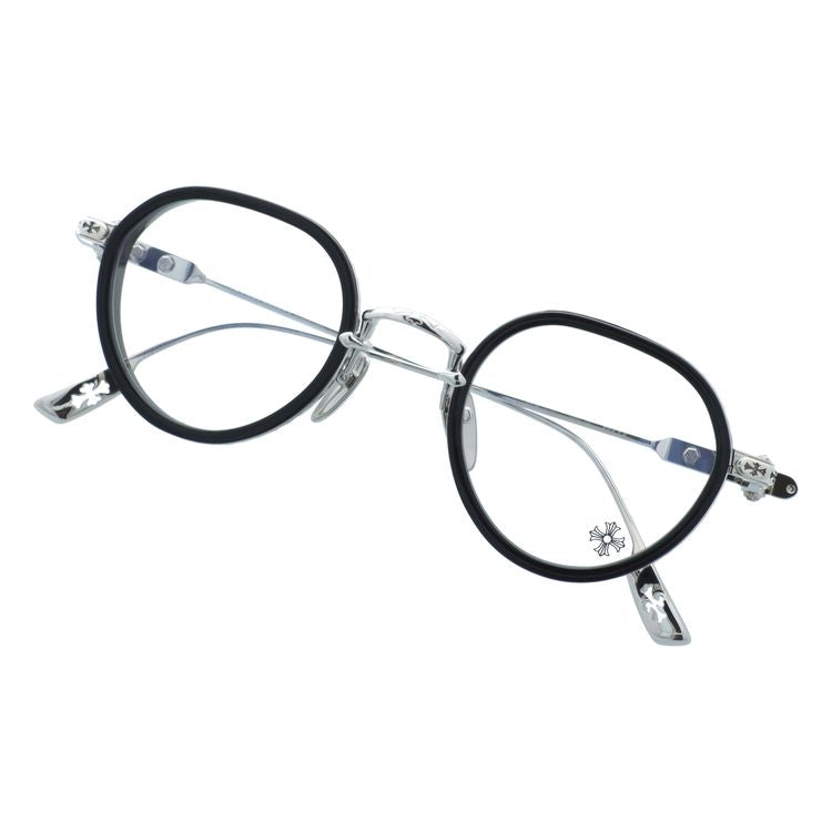 クロムハーツ メガネフレーム 伊達メガネ CHROME HEARTS SEX T-9 BK/SS 47サイズ CHクロス ボストン型 ユニセックス メンズ レディース