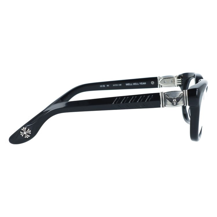 クロムハーツ メガネフレーム 伊達メガネ アジアンフィット CHROME HEARTS WELL HELL YEAH BK 51サイズ スカル ウェリントン型 ユニセックス メンズ レディース