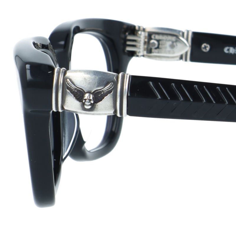 クロムハーツ メガネフレーム 伊達メガネ アジアンフィット CHROME HEARTS WELL HELL YEAH BK 51サイズ スカル ウェリントン型 ユニセックス メンズ レディース