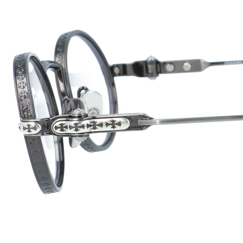 クロムハーツ メガネフレーム 伊達メガネ CHROME HEARTS HONEY DIPPED PWR 48サイズ CHクロス オーバル型 ユニセックス メンズ レディース
