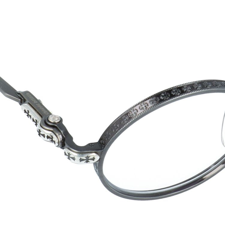 クロムハーツ メガネフレーム 伊達メガネ CHROME HEARTS HONEY DIPPED PWR 48サイズ CHクロス オーバル型 ユニセックス メンズ レディース
