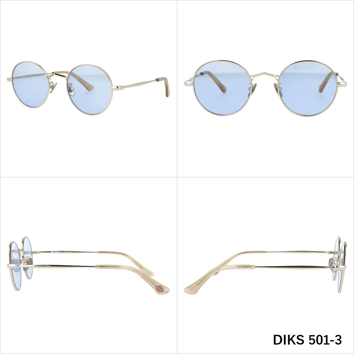 ディッキーズ サングラス アジアンフィット(フルフィット) 調整可能ノーズパッド(クリングス) Dickies DIKS 501 全3カラー 49サイズ 国内正規品 ラウンド型 ユニセックス メンズ レディース