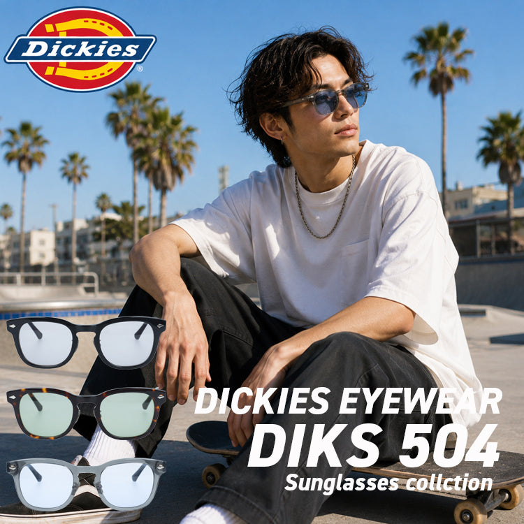 ディッキーズ サングラス アジアンフィット(フルフィット) 調整可能ノーズパッド(クリングス) Dickies DIKS 504 全3カラー 49サイズ 国内正規品 ウェリントン型 ユニセックス メンズ レディース