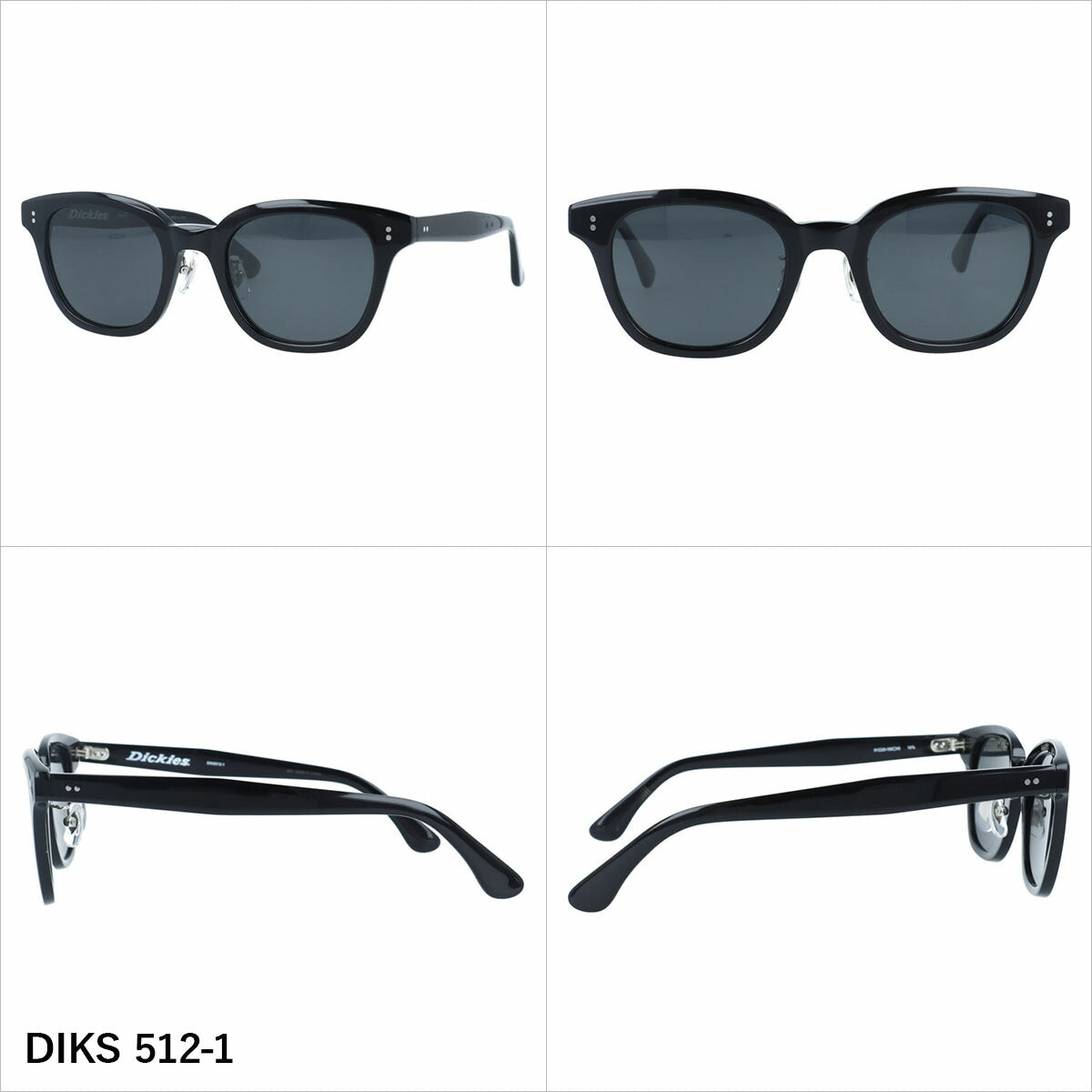 ディッキーズ サングラス 偏光サングラス アジアンフィット(フルフィット) 調整可能ノーズパッド(クリングス) Dickies DIKS 512 51サイズ 全3カラー ウェリントン型 ユニセックス メンズ レディース
