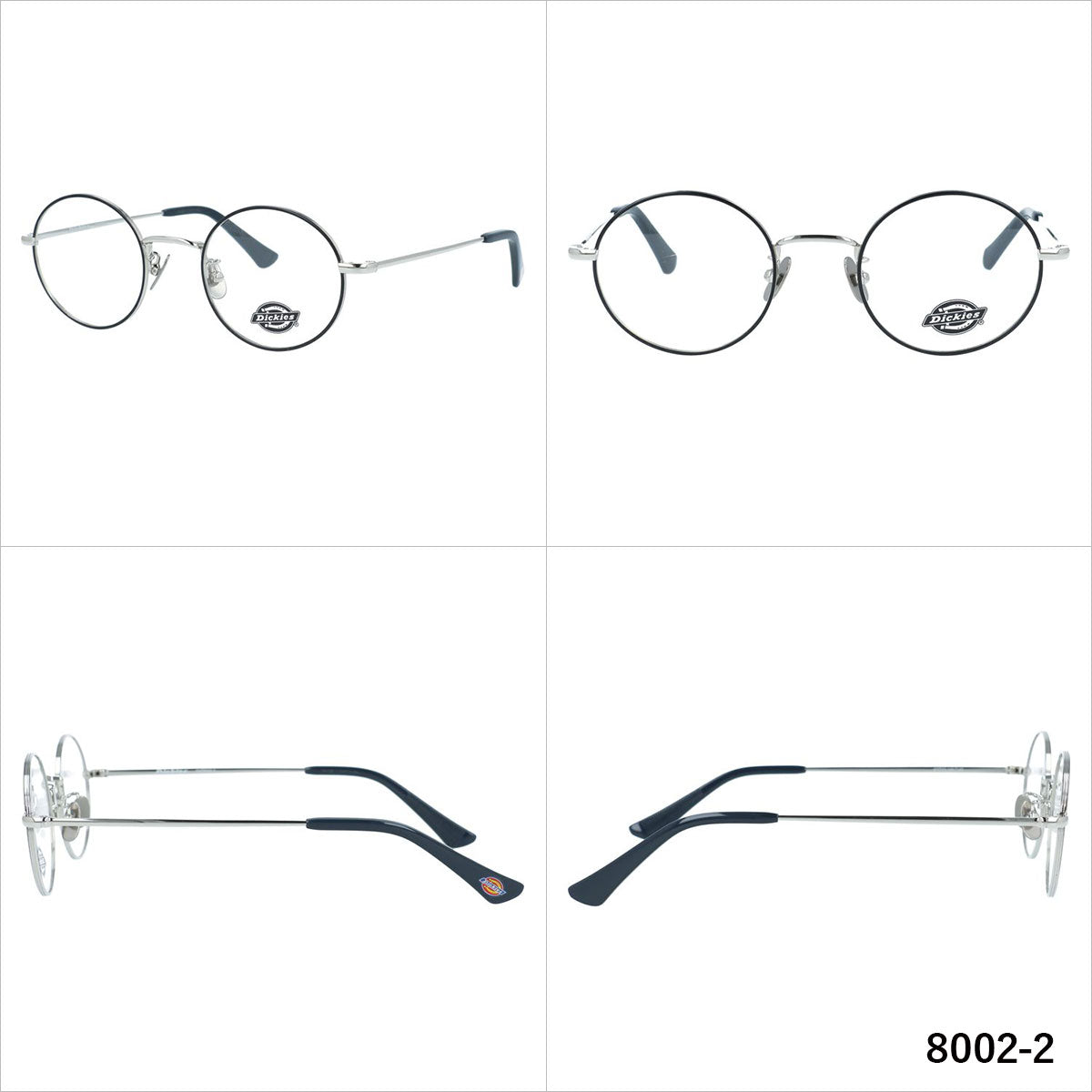 ディッキーズ メガネフレーム 伊達メガネ 調整可能ノーズパッド(クリングス) チタンパッド Dickies DKF 8002 47サイズ オーバル型 ユニセックス メンズ レディース