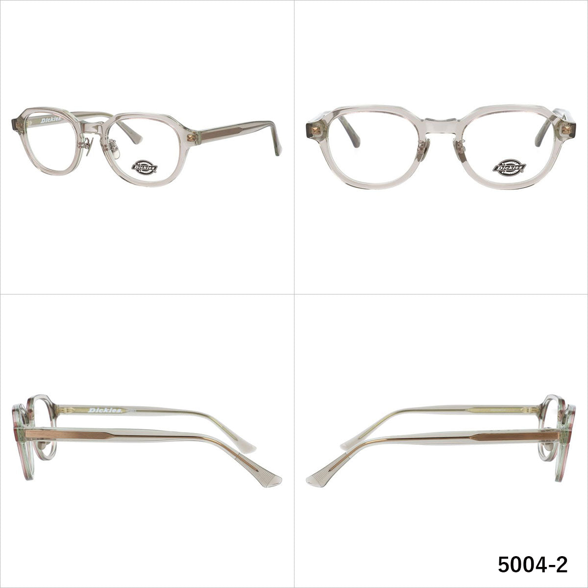 ディッキーズ メガネフレーム 伊達メガネ 調整可能ノーズパッド(クリングス) チタンパッド Dickies DKF 5004 49サイズ クラウンパント型 ユニセックス メンズ レディース
