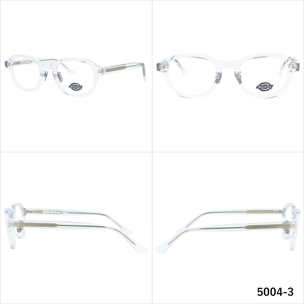 ディッキーズ メガネフレーム 伊達メガネ 調整可能ノーズパッド(クリングス) チタンパッド Dickies DKF 5004 49サイズ クラウンパント型 ユニセックス メンズ レディース