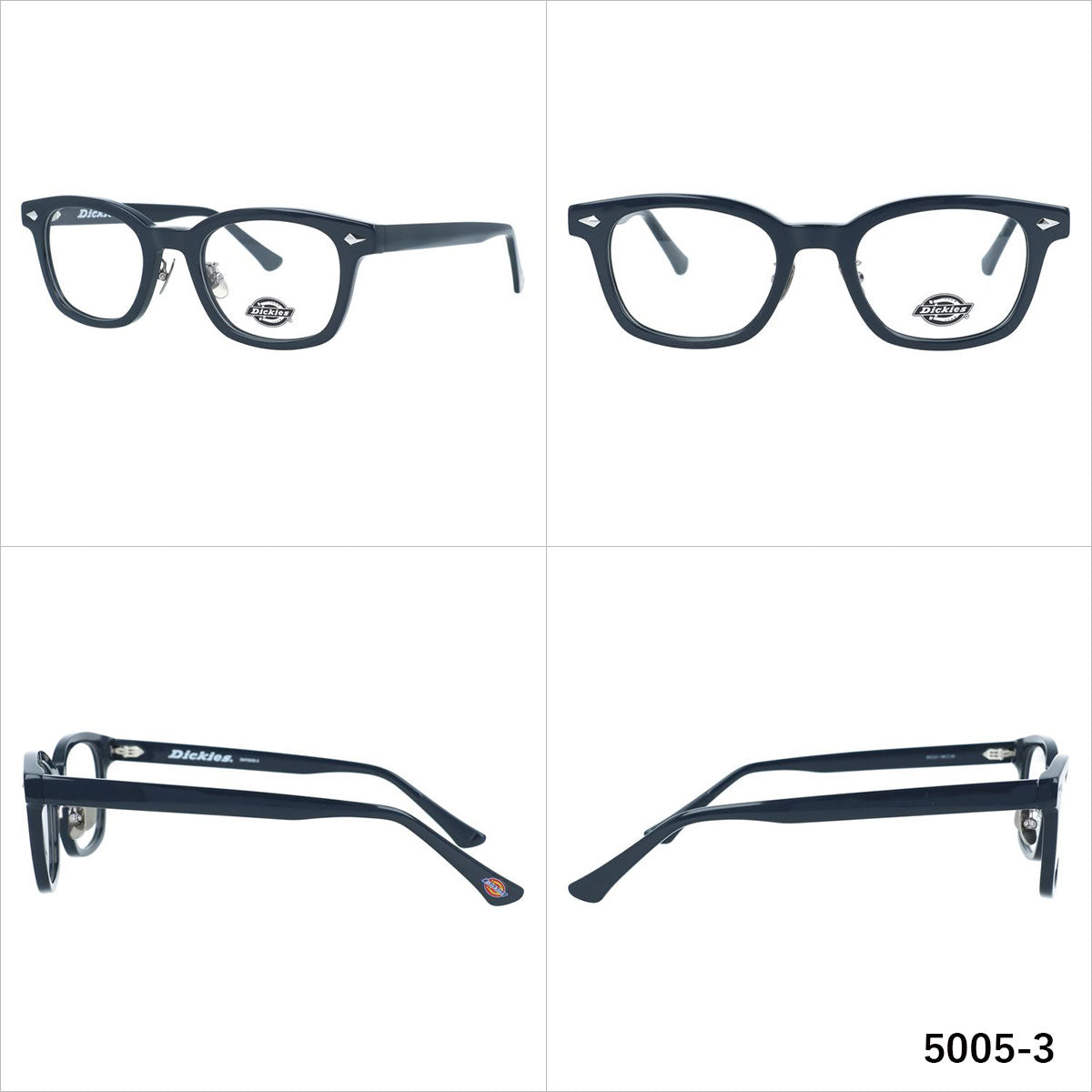 ディッキーズ メガネフレーム 伊達メガネ 調整可能ノーズパッド(クリングス) チタンパッド Dickies DKF 5005 50サイズ ウェリントン型 ユニセックス メンズ レディース