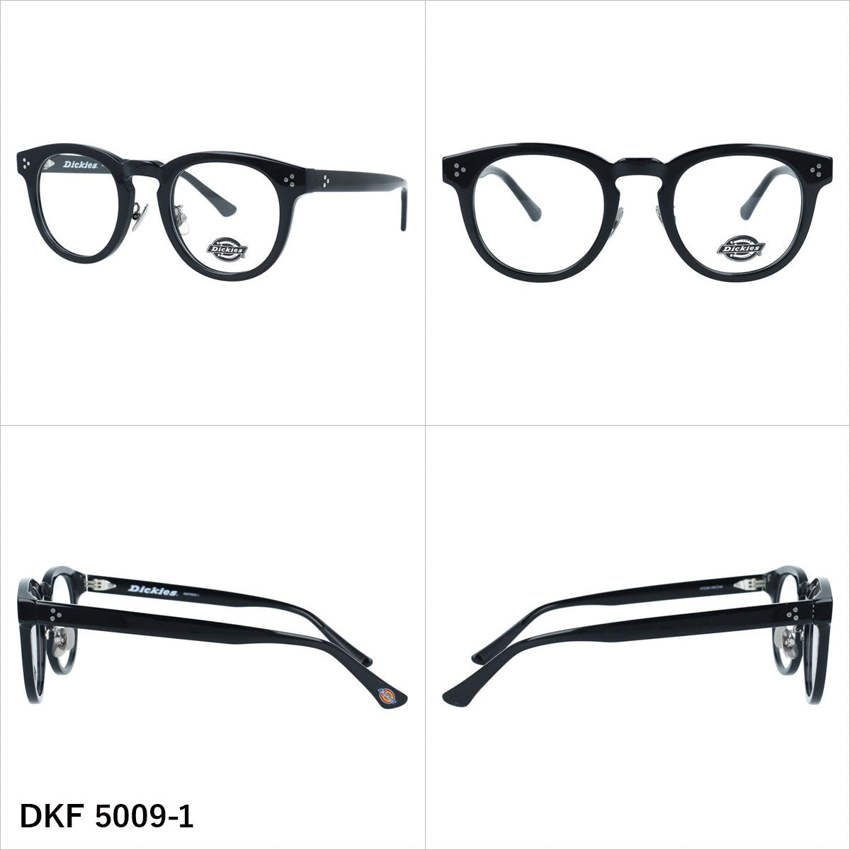 ディッキーズ メガネフレーム 伊達メガネ アジアンフィット(フルフィット) 調整可能ノーズパッド(クリングス) Dickies DKF 5009 47サイズ 全3カラー ウェリントン型 ユニセックス メンズ レディース
