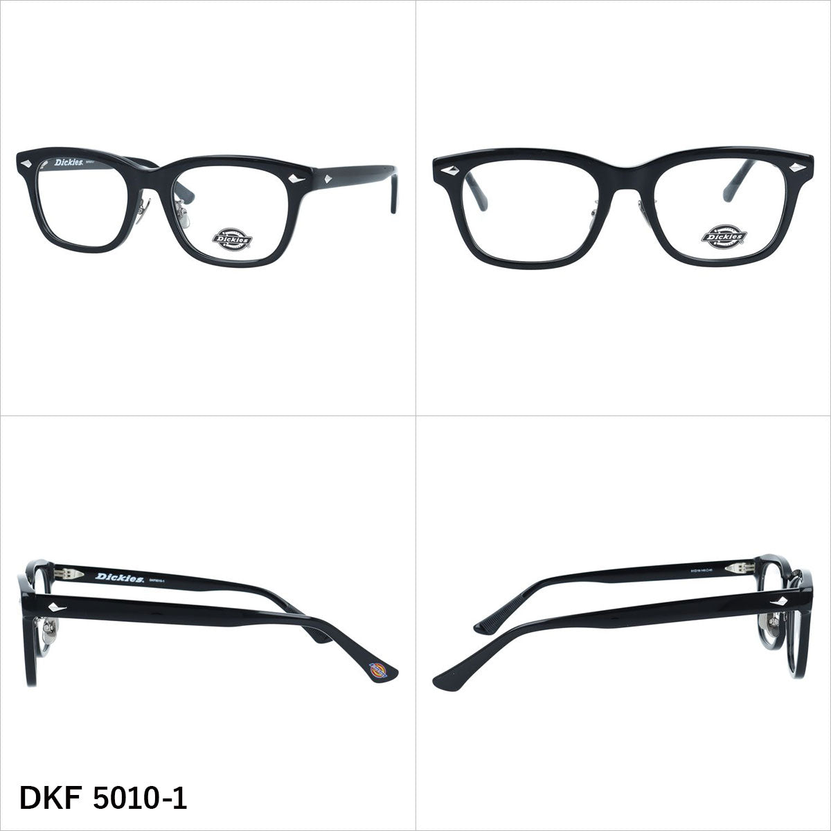 ディッキーズ メガネフレーム 伊達メガネ アジアンフィット(フルフィット) 調整可能ノーズパッド(クリングス) Dickies DKF 5010 51サイズ 全3カラー スクエア型 ユニセックス メンズ レディース