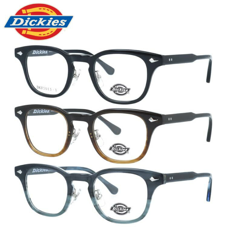 ディッキーズ メガネフレーム 伊達メガネ アジアンフィット(フルフィット) 調整可能ノーズパッド クリングス Dickies DKF 5015 45サイズ 全3カラー ウェリントン型 ユニセックス メンズ レディース