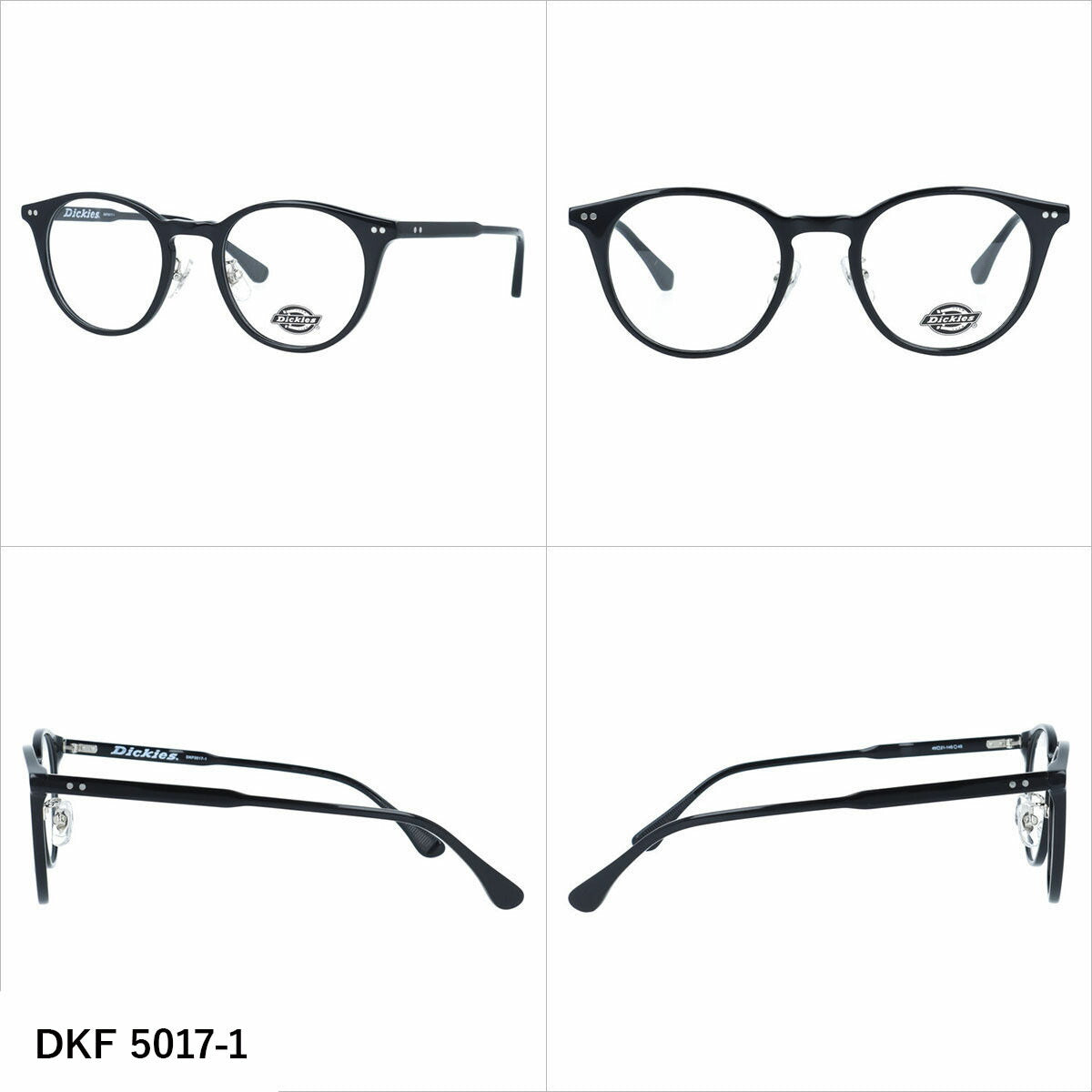 ディッキーズ メガネフレーム 伊達メガネ アジアンフィット(フルフィット) 調整可能ノーズパッド クリングス Dickies DKF 5017 49サイズ 全3カラー ボストン型 ユニセックス メンズ レディース