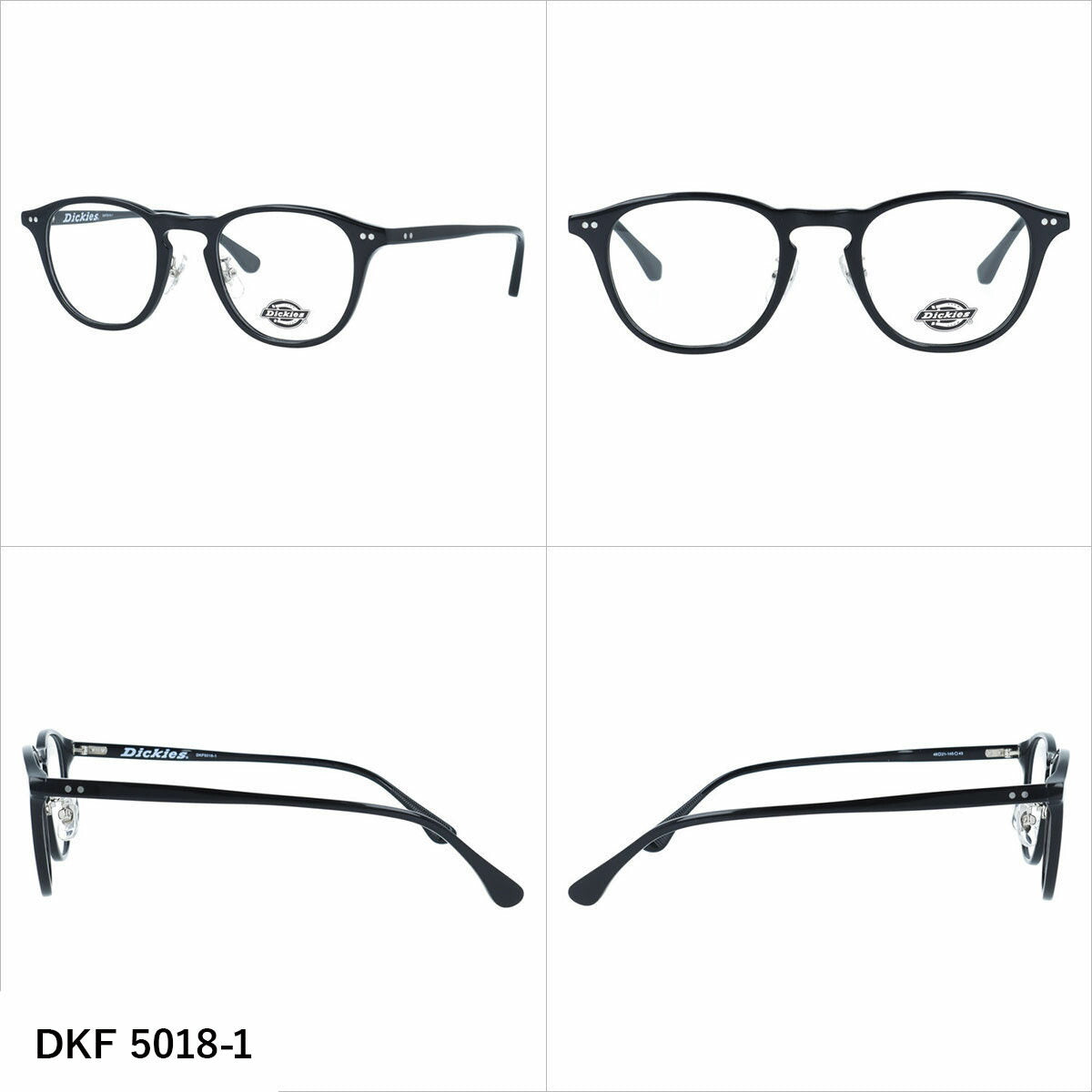 ディッキーズ メガネフレーム 伊達メガネ アジアンフィット(フルフィット) 調整可能ノーズパッド クリングス Dickies DKF 5018 48サイズ 全3カラー ウェリントン型 ユニセックス メンズ レディース