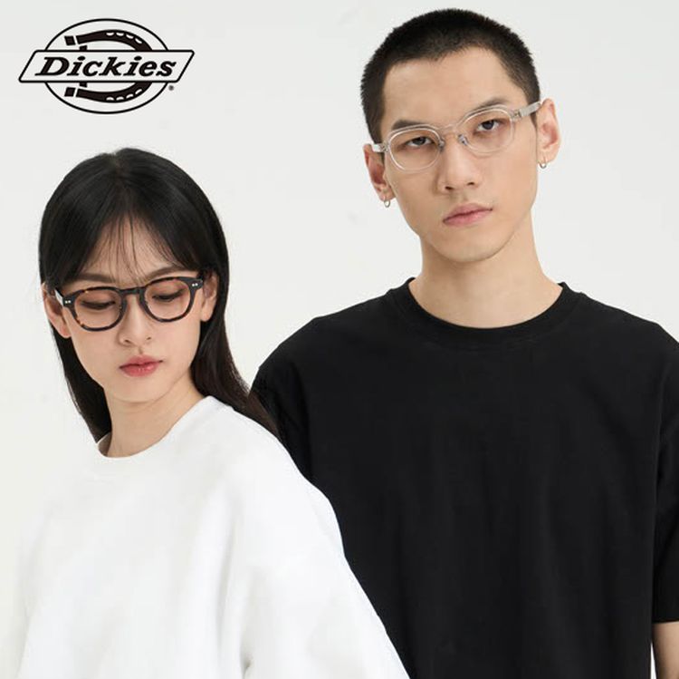 ディッキーズ メガネフレーム 伊達メガネ 調整可能ノーズパッド(クリングス) チタンパッド Dickies DKF 5007 51サイズ ブロー型 ユニセックス メンズ レディース