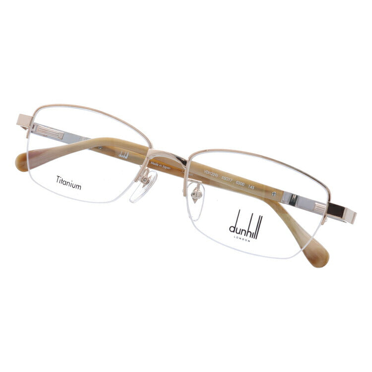 【国内正規品】ダンヒル メガネ 度付き 度なし 伊達メガネ 眼鏡 dunhill VDH209J 0300 55サイズ スクエア メンズ 日本製 ラッピング無料