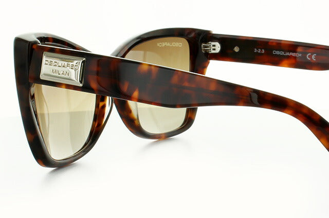 【訳あり】ディースクエアード サングラス DSQUARED2 DQ0129S 55F トータス/ブラウングラデーション べっこう レディース スクエア型 UVカット ラッピング無料